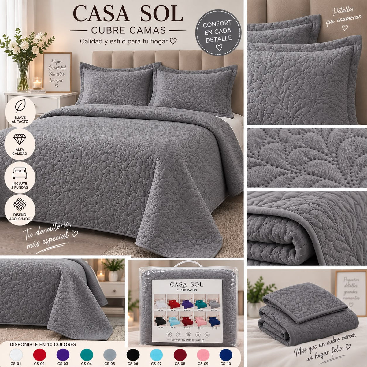 Cubrecama de verano con relieve acolchado, liviano y suave